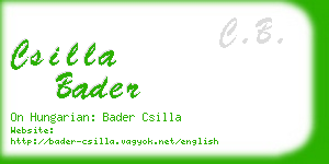 csilla bader business card